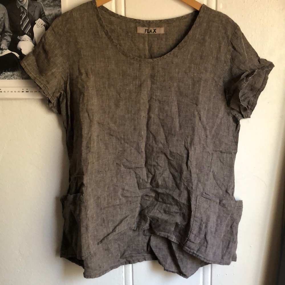 FLAX Rare Linen top with pockets